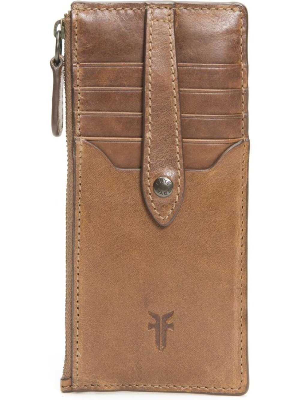Chic Cognac Snap Card Wallet | Compact & Stylish | Perfect for Everyday Use